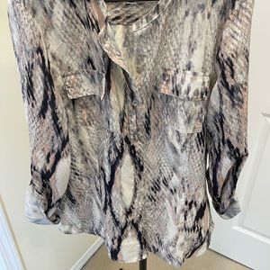 Beautiful snake skin print in muted nude colours. Calvin Klein button down shirt